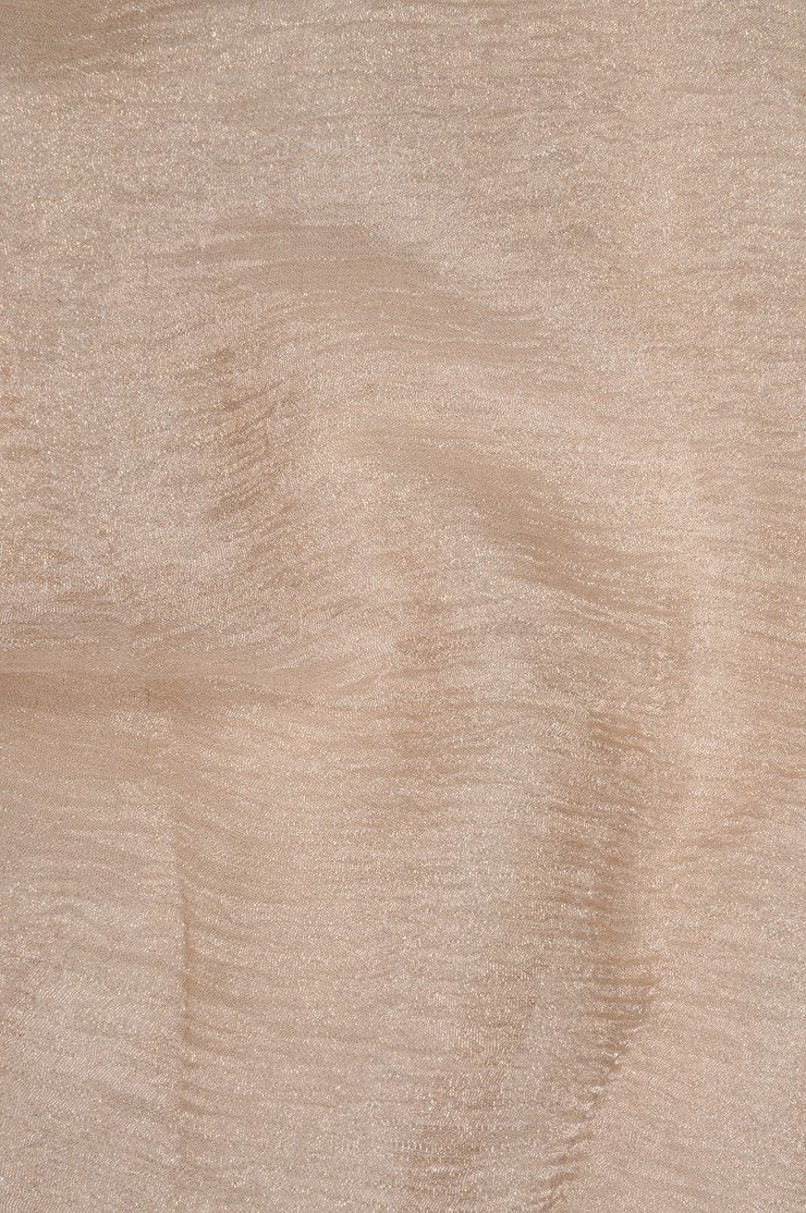 White Copper Metallic Crushed Organza Fabric