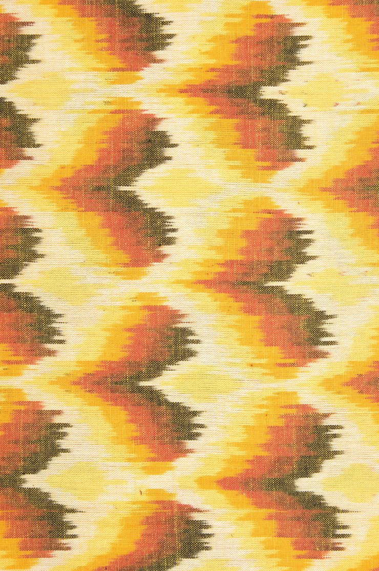 Yellow-Orange Cotton Ikat 069 Fabric