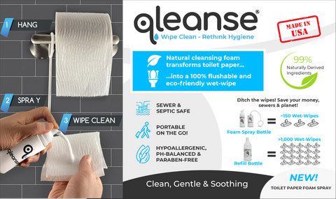 Qleanse Toilet Paper Foam Spray