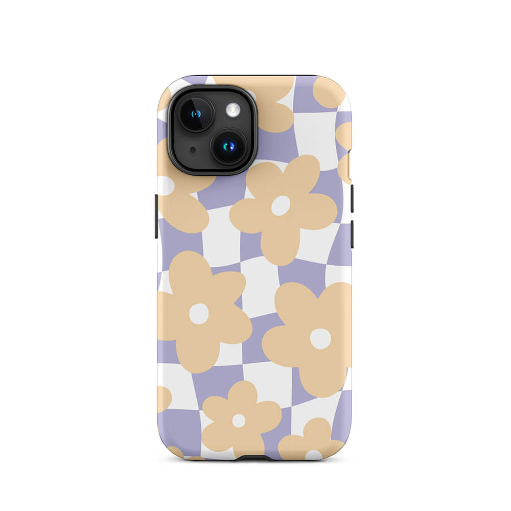 LIGHT BEIGE Checkered Protective Phone Case iPhone 