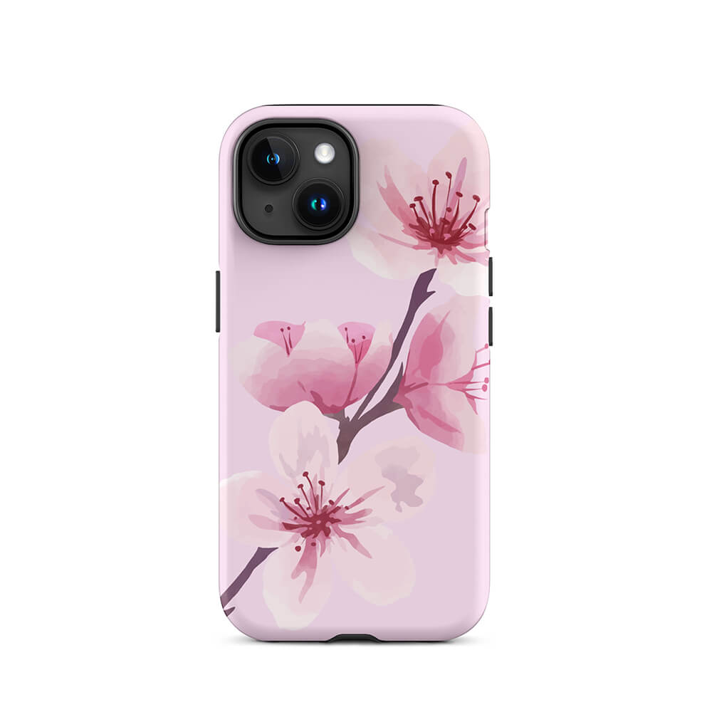 Pastel Floral Uneven Checkered Pattern iPhone 15 14 Rugged Case - Dubsnatch