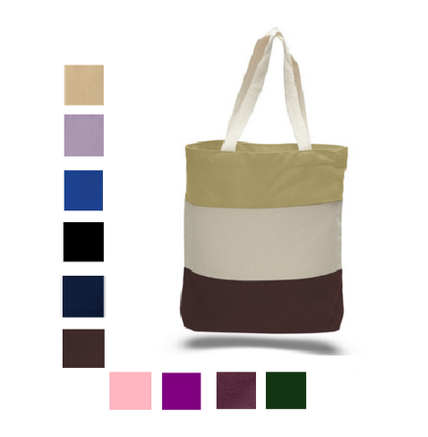Heavy Canvas Tri-Color Promotional Tote Bag