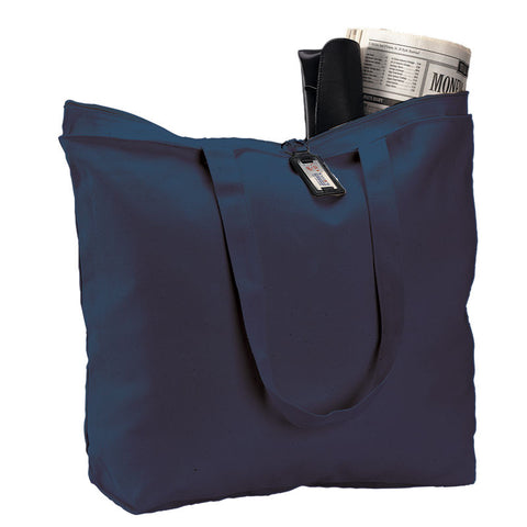 Heavy Duty Blank Canvas Zipper Tote Bag