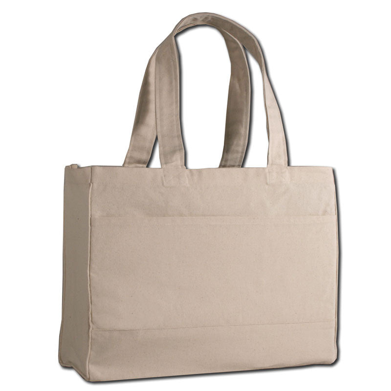 Heavy Canvas Tote Bag with Inside Zipper Pocket