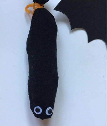 Halloween DIY bat made out of socks