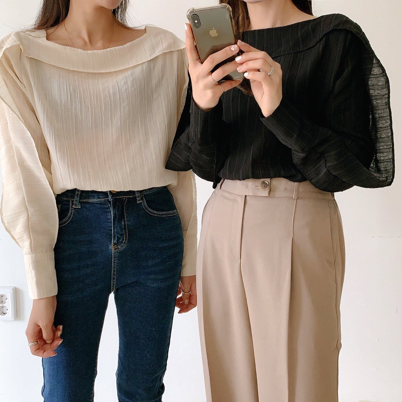 tulip frill blouse Korean fashion online store ootd