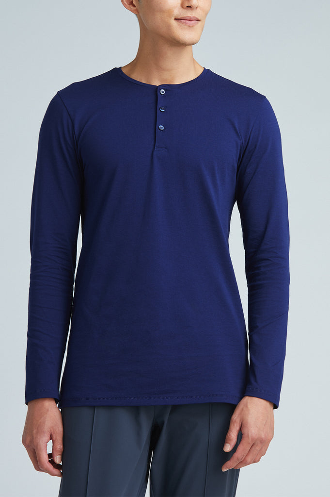 Navy Long Sleeve Henley