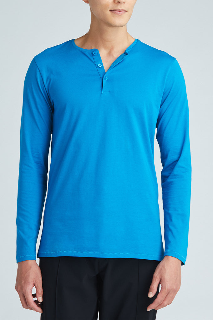 Stanley Men's Long Sleeve Pocketed Henley Shirt, Blue Stone, 2X-Large