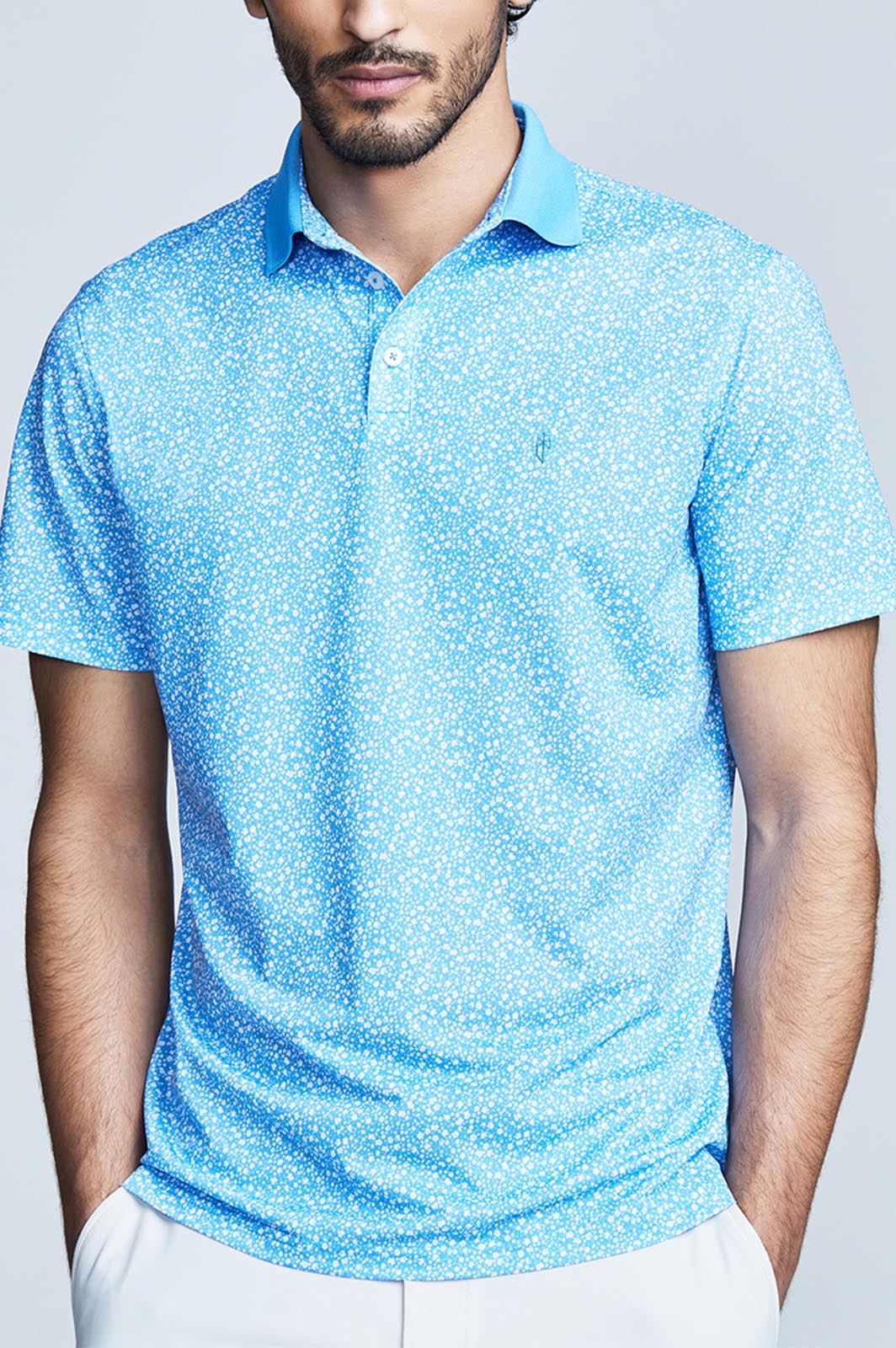 Opwekking lezing metgezel Blue Floral All Over Print Men's Polo | State of Matter Apparel - State of  Matter Apparel