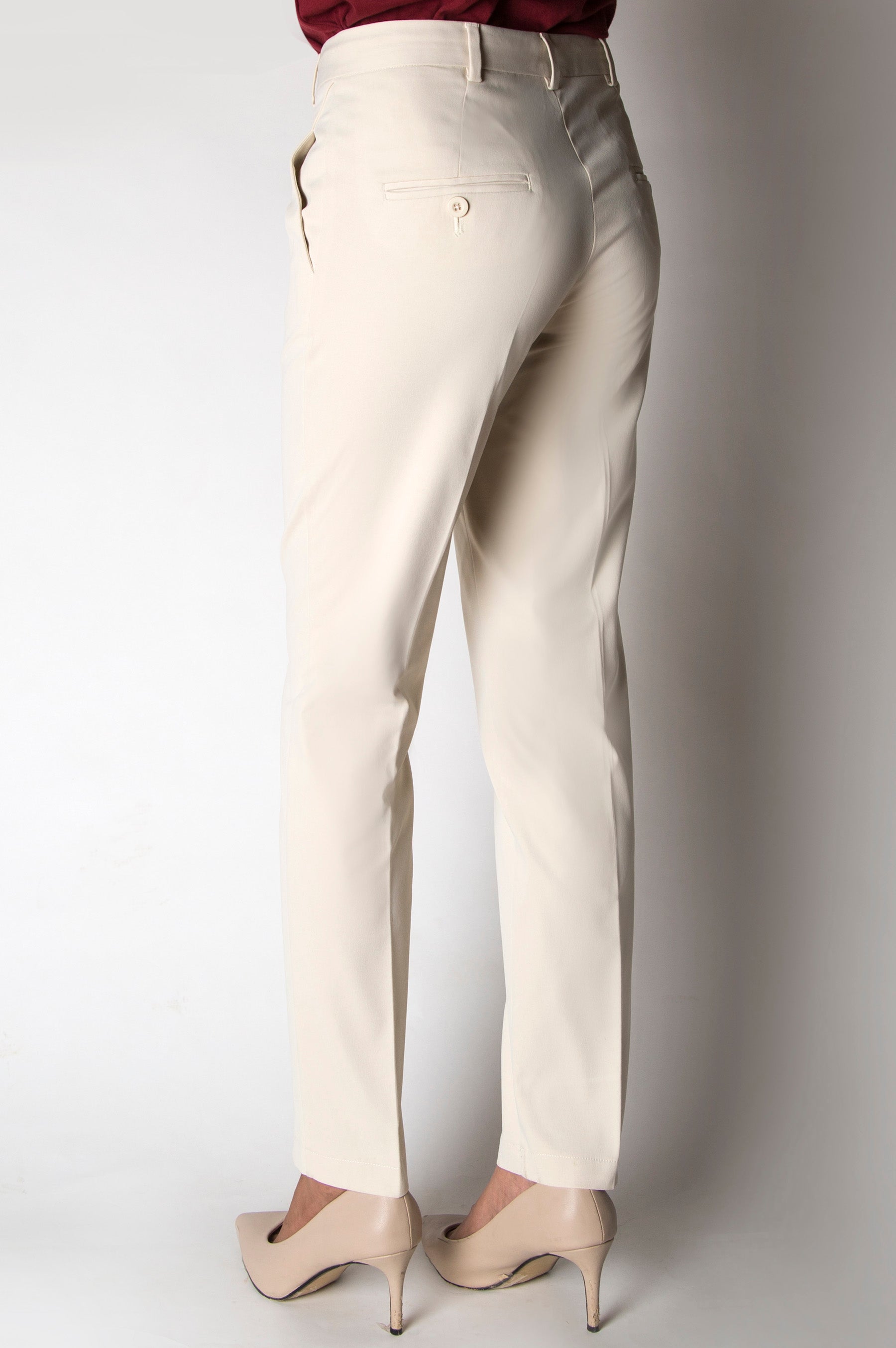 Straight Fit Formal Pants - Beige