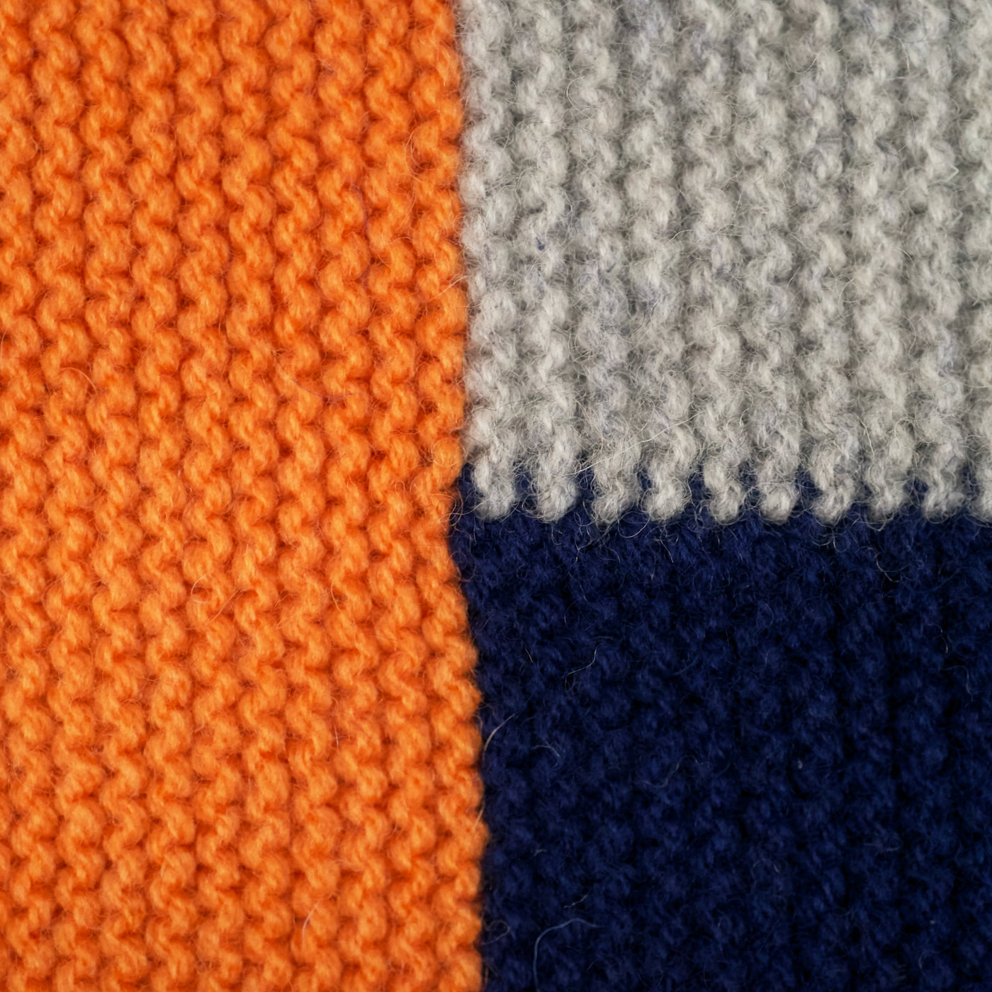 Lambswool Purl Scarf - Block - Azure Grey – Mars Knitwear
