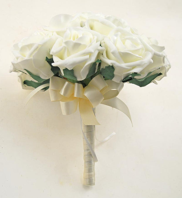 Bridesmaids Ivory Foam Rose Wedding Posy Bouquet Sarahs Flowers