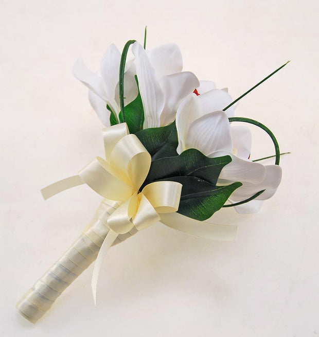 Ivory Silk Cymbidium Orchid Flower Girl Wedding Posy