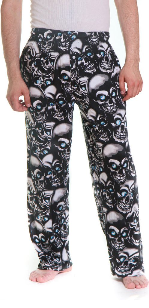 Men's Silver Skulls Pajama Pants | Free Shipping