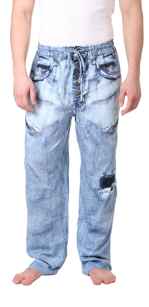 Men's Faux Denim Pajama Pants | Free Shipping