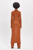 EDIE MAXI CABLE JERSEY KNIT BUTTON THROUGH DRESS
