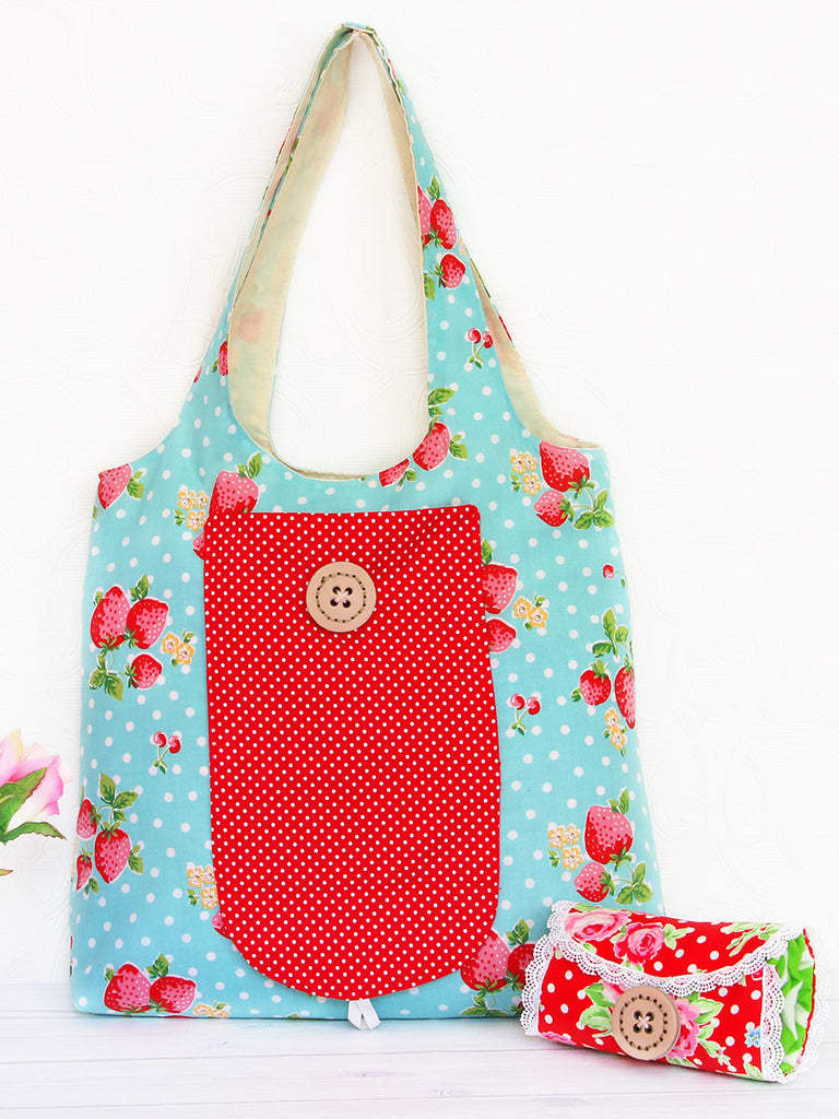 (B908) Georgie Tote Sewing Pattern - FOLDABLE grocery bag – TREASURIE - My Childhood Treasures