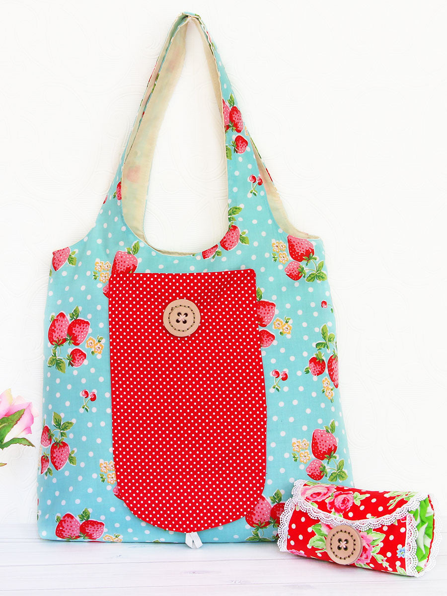 (B908) Georgie Tote Sewing Pattern - FOLDABLE grocery bag – TREASURIE