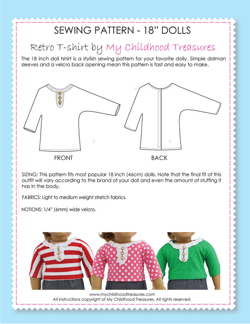 doll t shirt pattern free