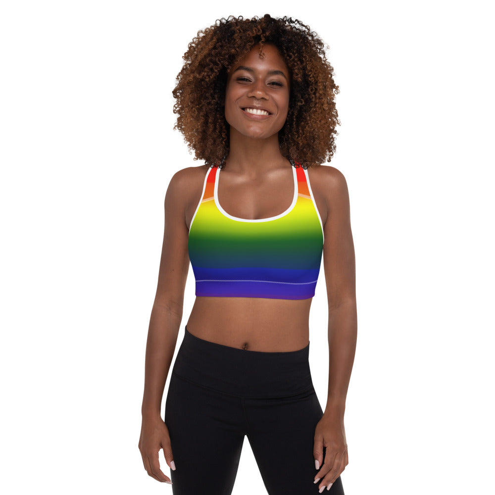 rainbow sports bra