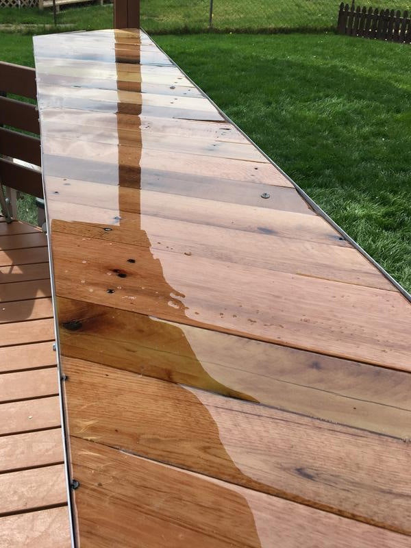 An outdoor epoxy bar top