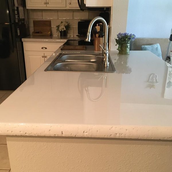 A concrete epoxy countertop.