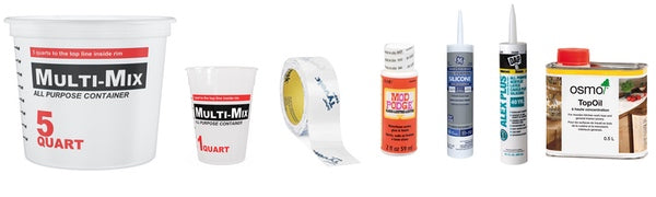 Common supplies used for epoxy projects