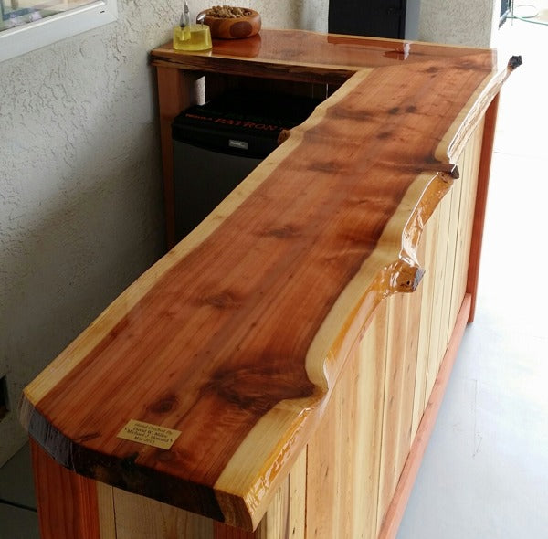 A beautiful wooden epoxy resin countertop made with UltraClear Bar & Table Top Epoxy