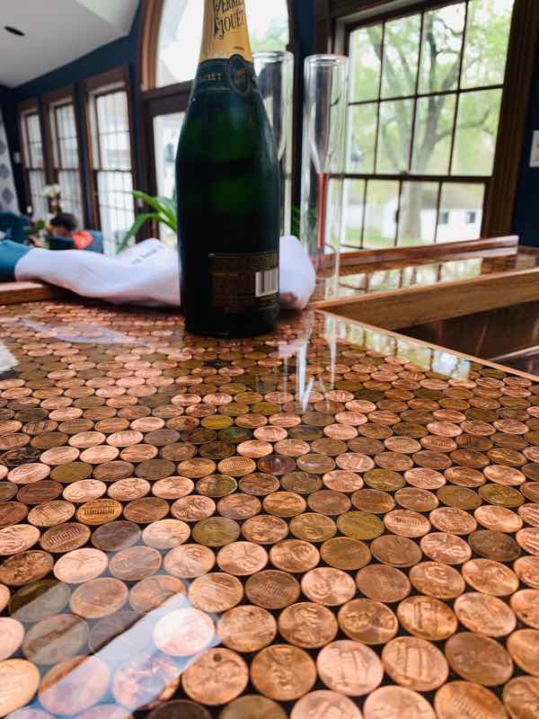 How to make a penny countertop, tabletop, or bar top