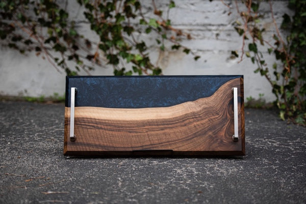 Large Resin Wood Serving Tray -   Serving tray wood, Food safe resin,  Tray