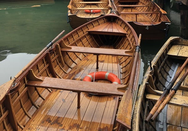 Wooden boats with a marine epoxy coating