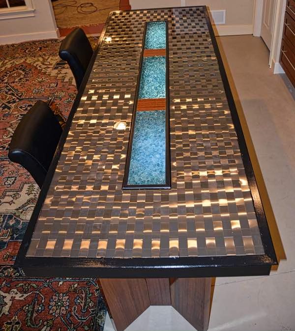 A metal epoxy tabletop