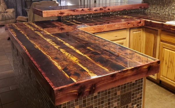 A finished epoxy countertop project that had proper measurements