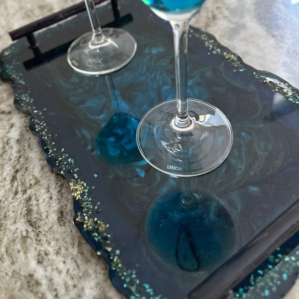 An epoxy resin tray colored with Pigmently Epoxy Pigments.