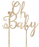 Wooden Oh Baby Cake Topper