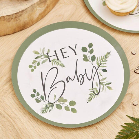 Hello Baby Neutral Baby Shower Plates - Eco-friendly – Unique Party  Supplies NZ