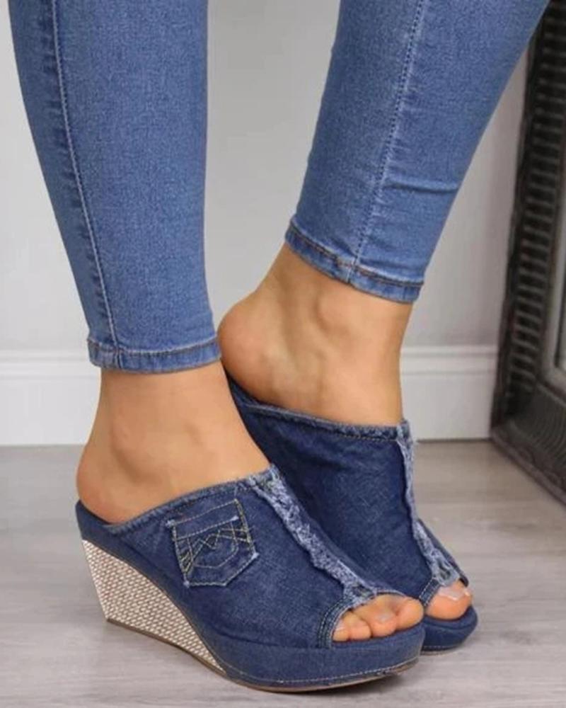 womens open toe wedge shoes