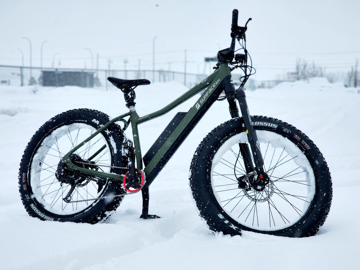 Surface 604 Boar Hunter fat-tire eBike in winter weather