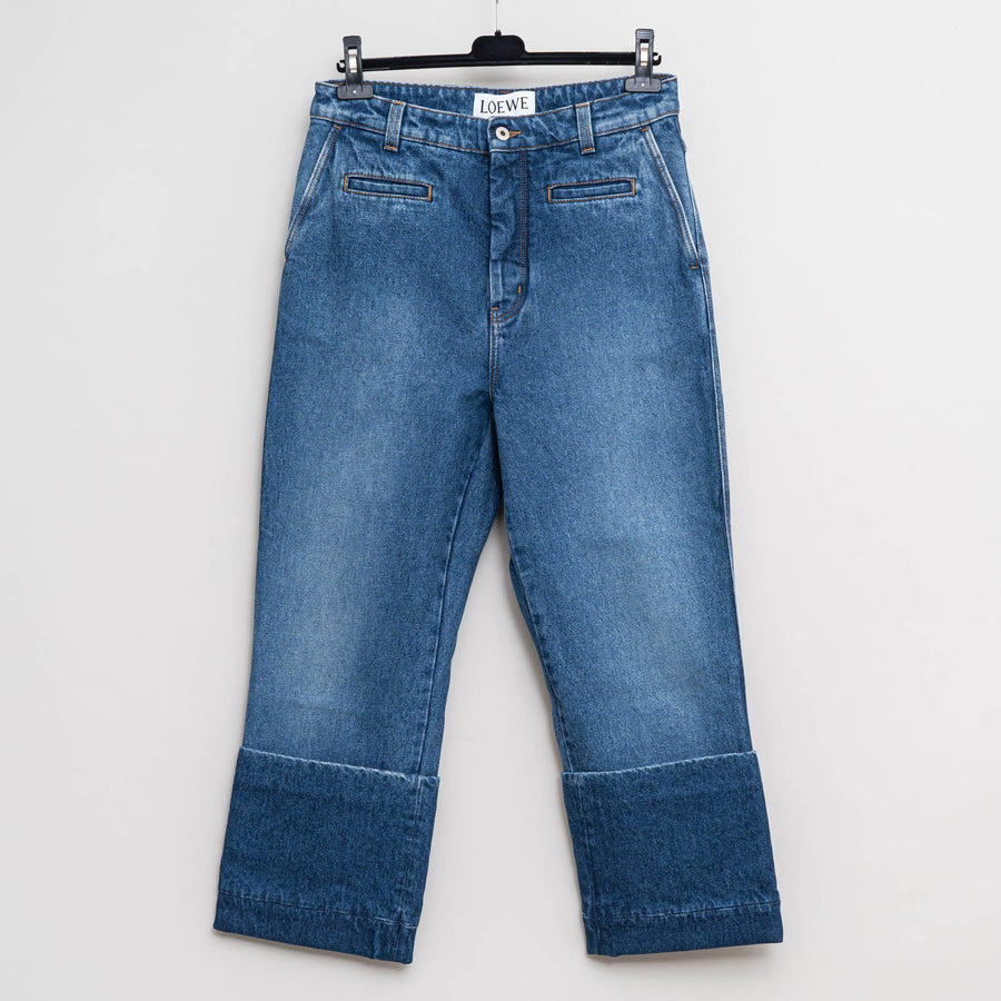 LOEWE Fisherman Roll Up Stonewash Jeans – dot bianco