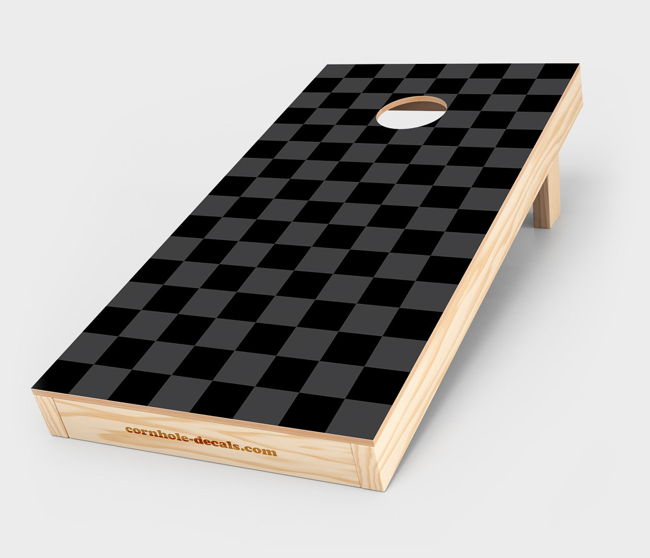 Black & Grey Checkered Cornhole Wrap Design – Chuggles Cornhole