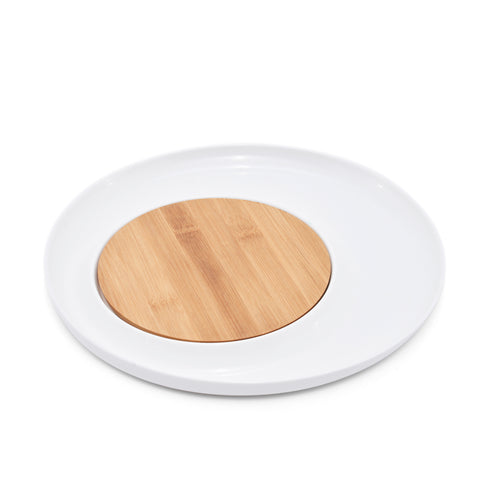 Kuechenprofi Oval Serving Pan with Wooden Board (2 Pack)