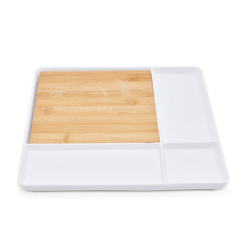 Kuechenprofi Oval Serving Pan with Wooden Board (2 Pack)