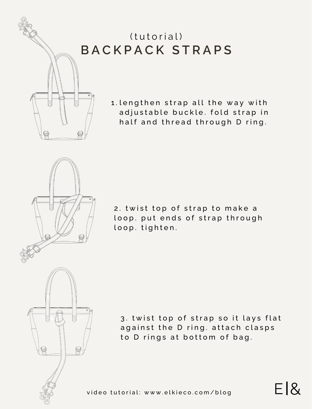 tutorial how to tie your backpack straps