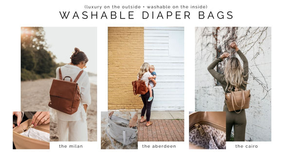 Machine washable diaper bags