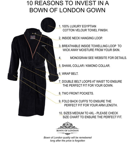 Unisex Dressing Gown - Duchess Navy  Reasons