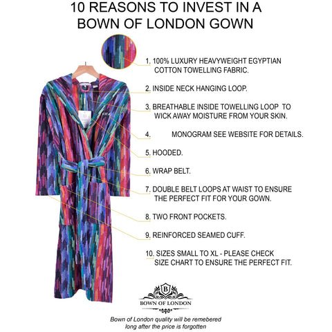 Women's Hooded Dressing Gown - Multicolour Reasons