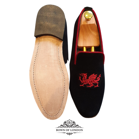 Custom slippers from Edward Green. Embroidered by Royal warranted Hand &  Lock of London. #doublemonk #edwardgreen | Instagram