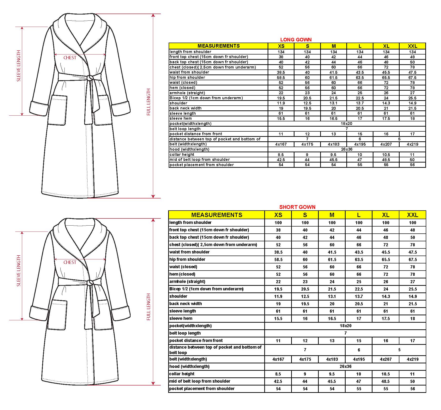 Size Charts