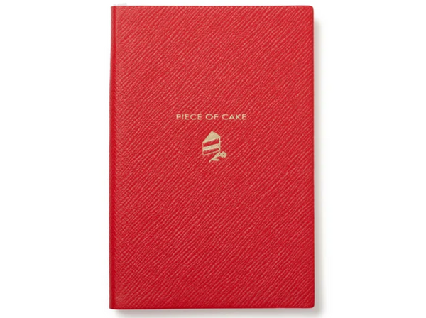 red notebook with text