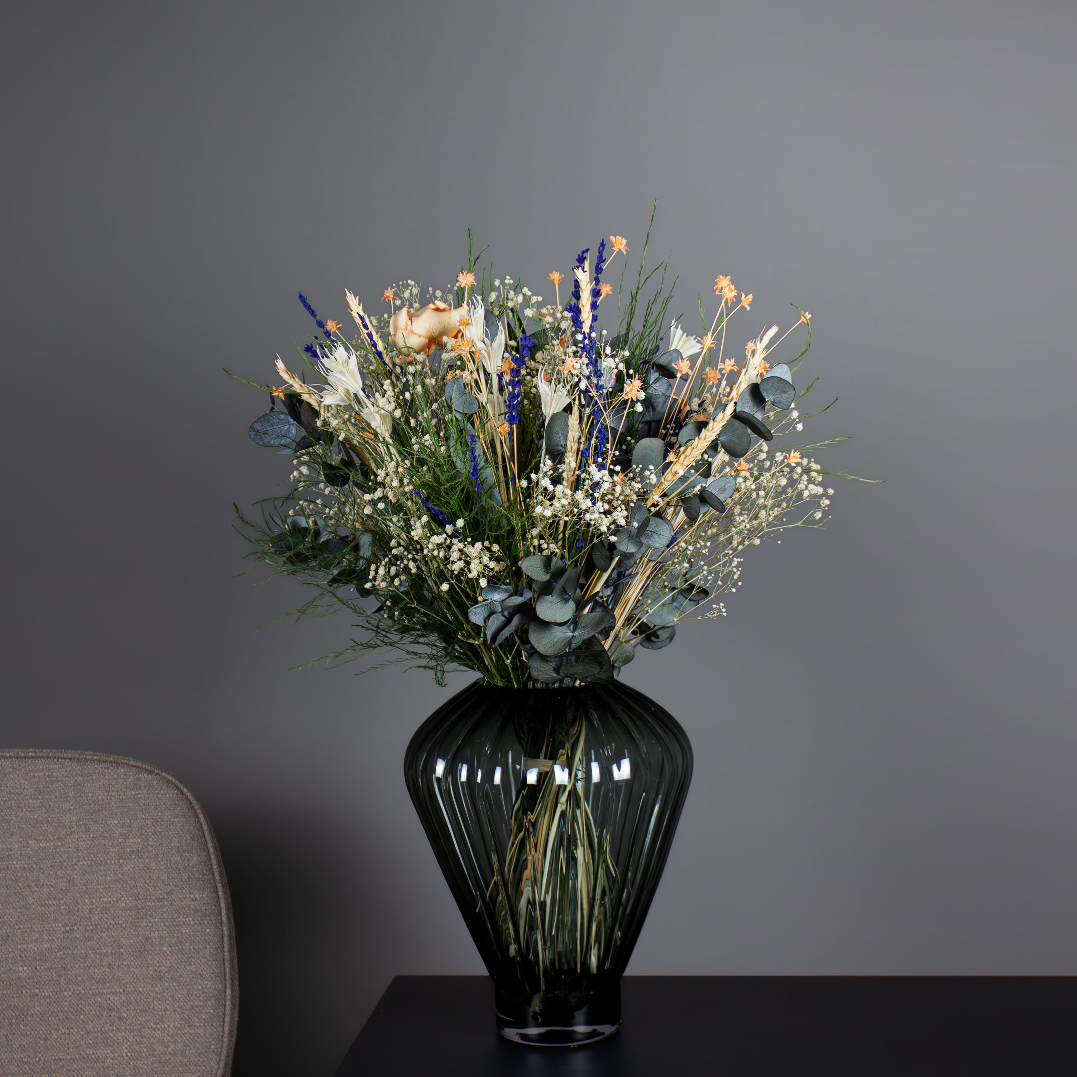 Billede af Living Flowers | Eventyrs Buketten - Tørret Blomsterbuket - Pompøs, Højde: 60-65 cm- Evighedsblomster / Evighedsbuket